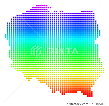 Colored Dotted Poland Map 40105002