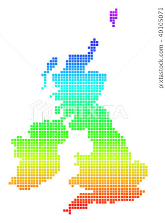 Bright Dotted Great Britain And Ireland Map 40105071
