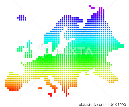 Bright Pixel Europe Map 40105090