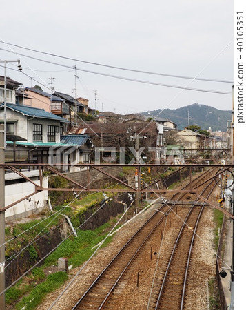 Landscape Onomichi with tracks Landscape Onomichi with tracks 40105351