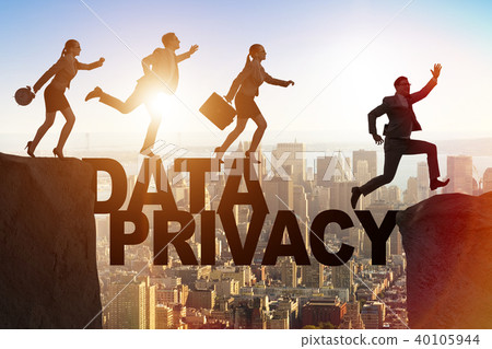 Business people escaping responsibility for data privacy Business people escaping responsibility for data privacy 40105944