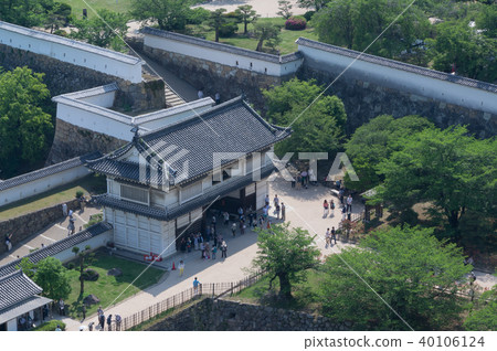 在城堡裡面的姬路城堡,兵庫縣姬路市,日本 在城堡裡面的姬路城堡,兵庫縣姬路市,日本 40106124