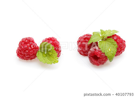 raspberry berries isolated on white raspberry berries isolated on white 40107793