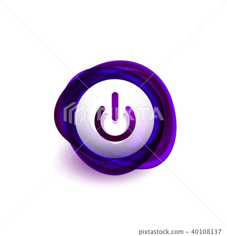 Glass transparent effect power start button, on off icon, vector UI or app symbol design 40108137