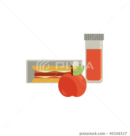 Vector lunchbox with snacks, vegetables Vector lunchbox with snacks, vegetables 40108527