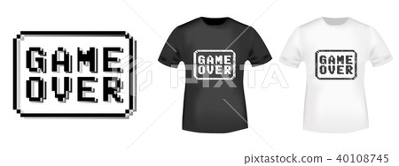 Game over stamp and t shirt mockup Game over stamp and t shirt mockup 40108745