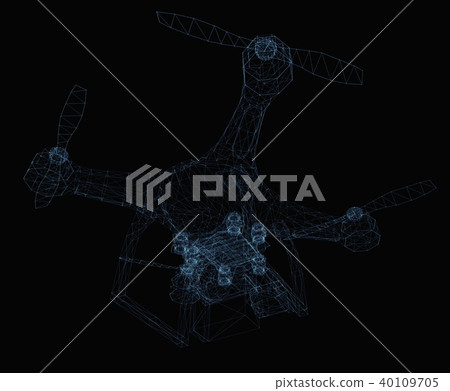 Drone concept consisting of luminous lines 40109705