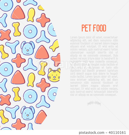 Pet food concept with thin line icons Pet food concept with thin line icons 40110161