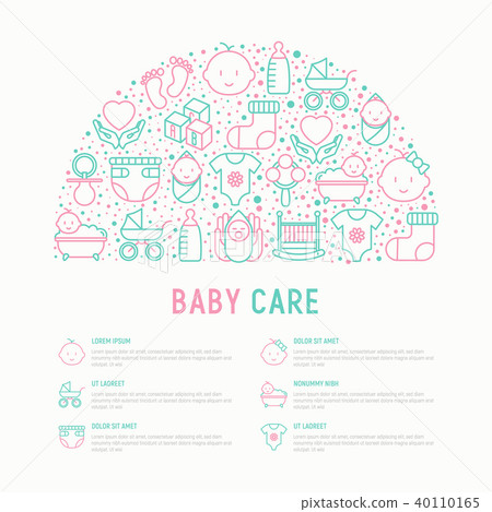 Baby care concept in half circle Baby care concept in half circle 40110165