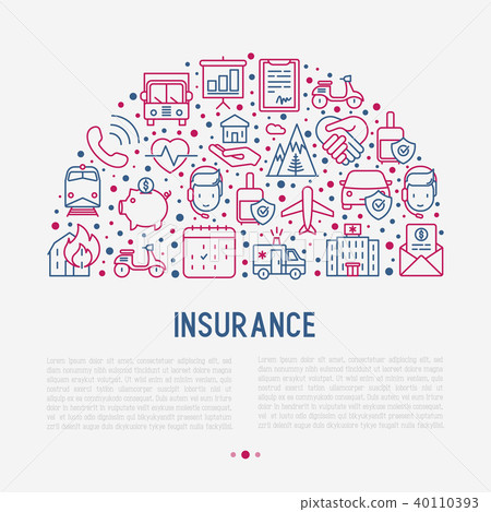 Insurance concept in half circle 40110393