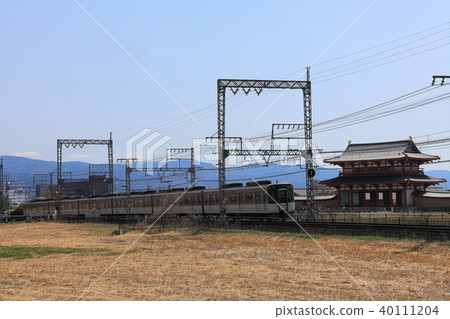 Heijokyo Suzaku-mon and Kintetsu 5820 system rapid express 40111204