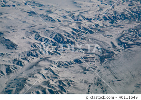 Top view winter season with mountain 40111649