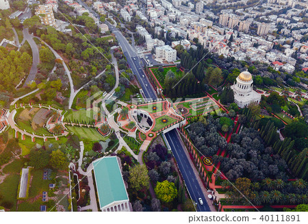 flyover of the gardens in Haifa flyover of the gardens in Haifa 40111891