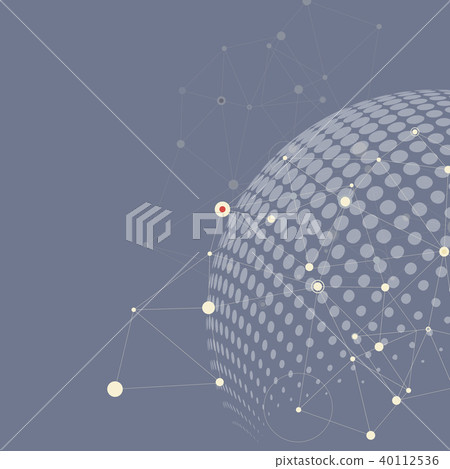 Vector halftone circle with molecule connect line and dot Vector halftone circle with molecule connect line and dot 40112536