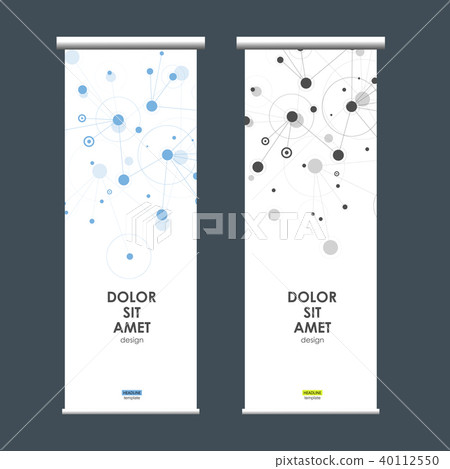 Roll up banner stand with abstract connect background 40112550