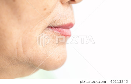 wrinkled of old asian woman skin 40113243