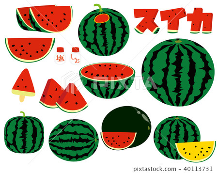 各種各樣的簡單的西瓜的例證 40113731