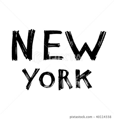 Typography slogan with tropical leaves. Hand drawn New York vector for t shirt printing. Typography slogan with tropical leaves. Hand drawn New York vector for t shirt printing. 40114338