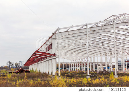 Construction site. Metal structure frame of 40115123