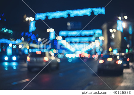 Blurred city at night. Bokeh Blurred city at night. Bokeh 40116888