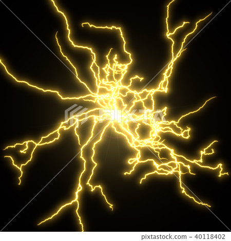 yellow electric arcs. 3d illustration yellow electric arcs. 3d illustration 40118402