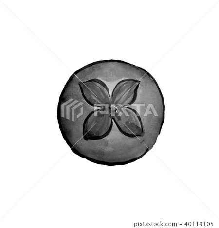 Persimmon ink painting - Stock Illustration [40119105] - PIXTA