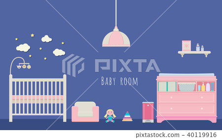 Baby room interior vector 40119916