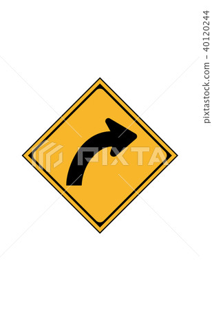 Road sign warning right bent - Stock Illustration [40120244] - PIXTA