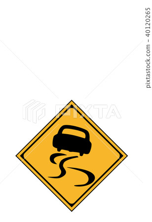 Road Sign Warning Slippery Road Sign Warning Slippery 40120265