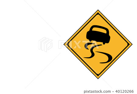 Road Sign Warning Slippery 40120266