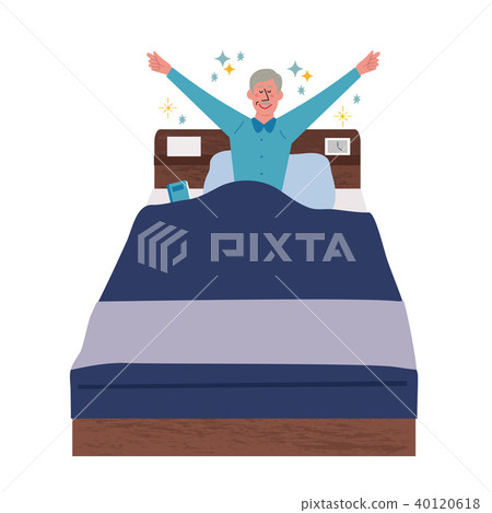Senior man illustration to get up 40120618