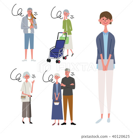 Troubled senior illustration set Troubled senior illustration set 40120625