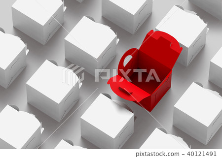 Elevated view of blank boxes Elevated view of blank boxes 40121491