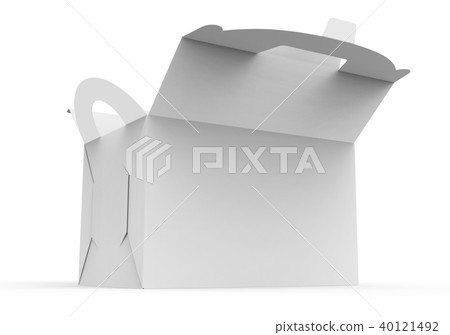 Blank open paper box with handle Blank open paper box with handle 40121492