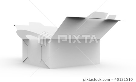 Blank open paper box with handle 40121510