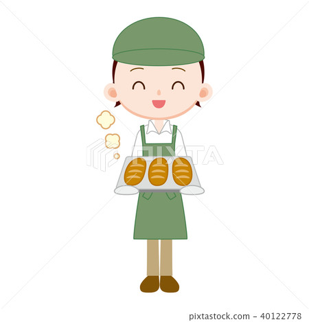 貝克女人新鮮出爐的麵包 40122778