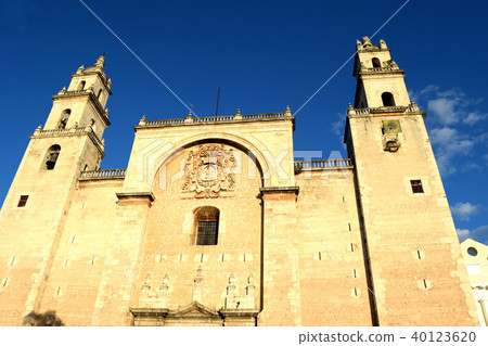 晚上梅里達大教堂（墨西哥） 40123620