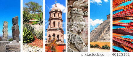 Set of banners with landmarks of Mexico 40125161
