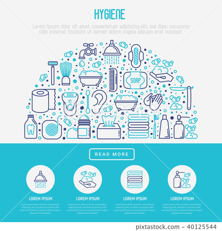 Hygiene concept in half circle Hygiene concept in half circle 40125544