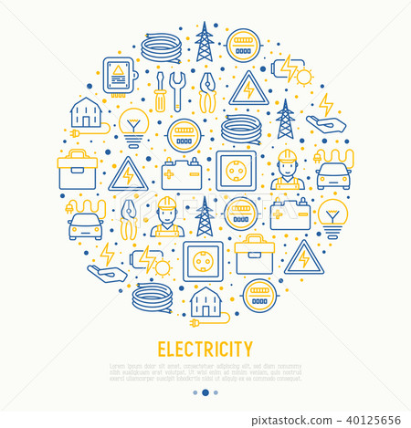 Electricity concept in circle Electricity concept in circle 40125656