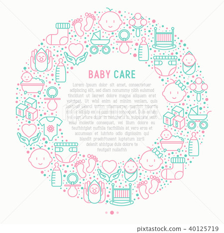 Baby care concept in circle Baby care concept in circle 40125719