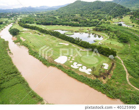 Aerial view of beautiful golf course 40125990