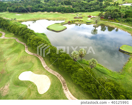 Aerial view of beautiful golf course 40125991