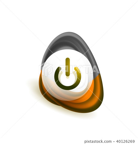 Glass transparent effect power start button, on off icon, vector UI or app symbol design 40126269