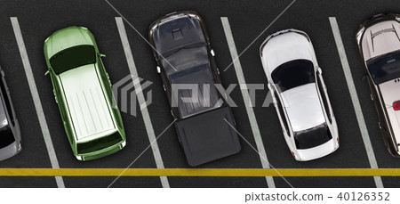 Top view of Cars on parking lot 40126352