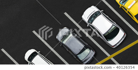 Top view of Cars on parking lot 40126354