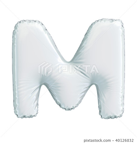 Letter M made of white balloon. 3d rendering isolated on white background 40126832