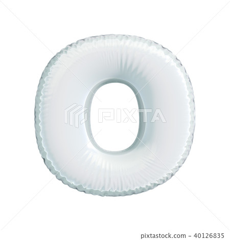 Letter O made of white balloon. 3d rendering isolated on white background 40126835