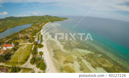 Filipino coast near with sea, Bohol Island, Philippines. Aerial view. Anda city. 40127226