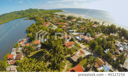 Philippine Village. Aerial view. The island of Bohol. Anda city. 40127250